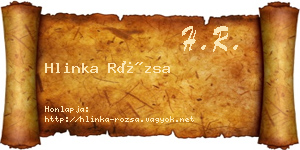 Hlinka Rózsa névjegykártya
